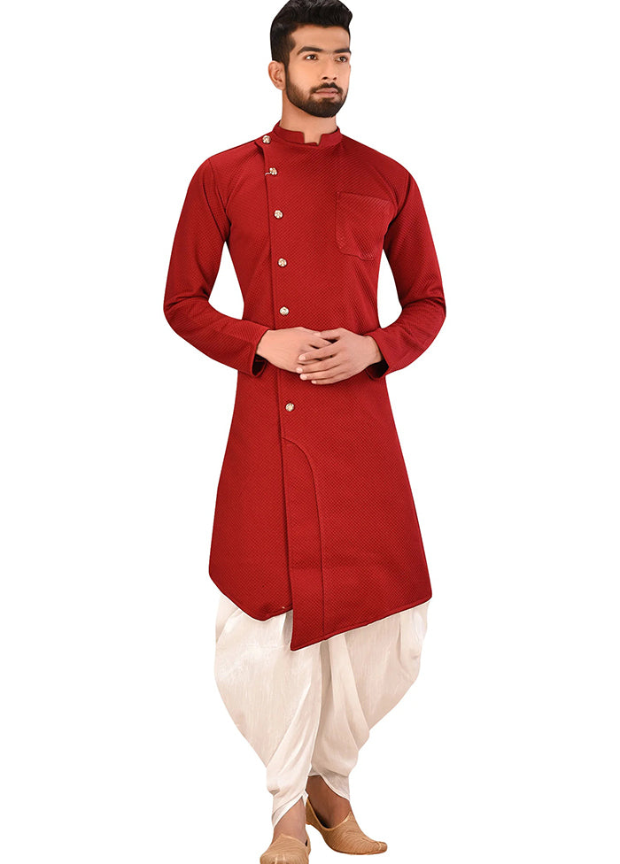 Maroon Silk Kurta And Pajama Set VDSF1802545 - Indian Silk House Agencies