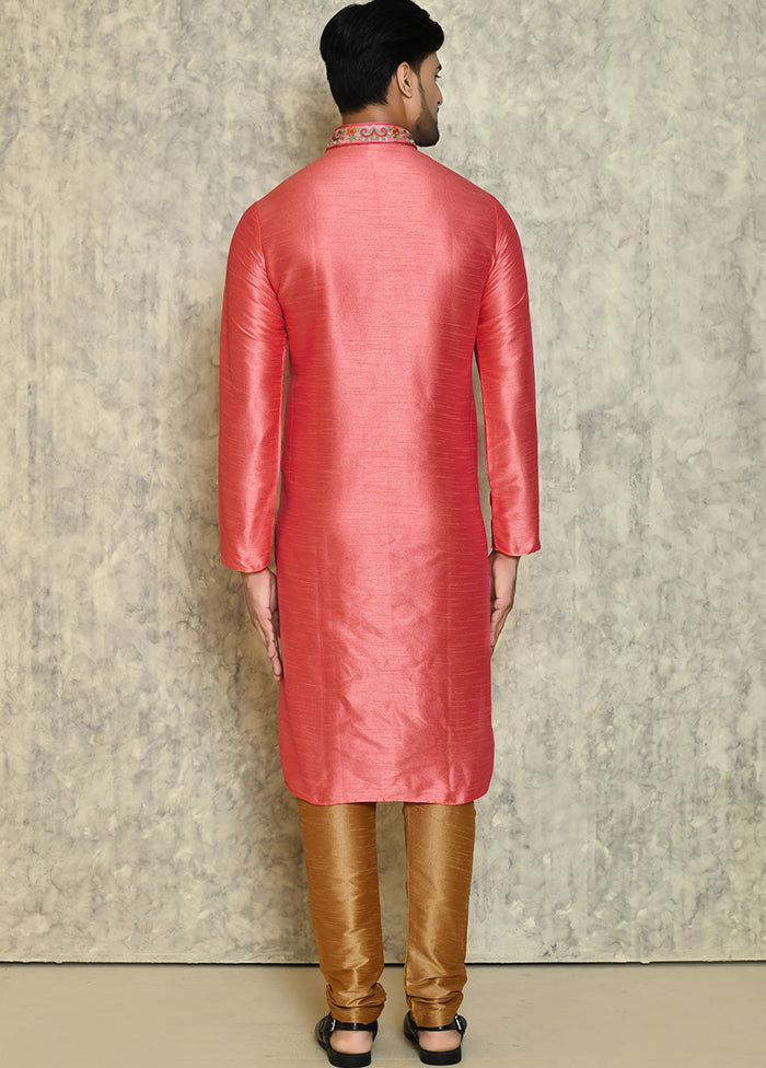 Red Silk Kurta And Pajama Set VDSF1802552 - Indian Silk House Agencies