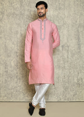 Pink Tufetta Kurta And Pajama Set VDSF1802555 - Indian Silk House Agencies