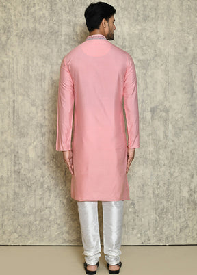 Pink Tufetta Kurta And Pajama Set VDSF1802555 - Indian Silk House Agencies