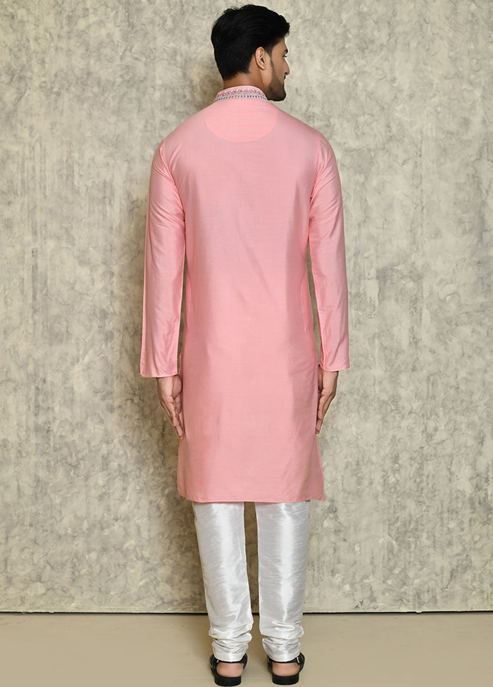 Pink Tufetta Kurta And Pajama Set VDSF1802555 - Indian Silk House Agencies