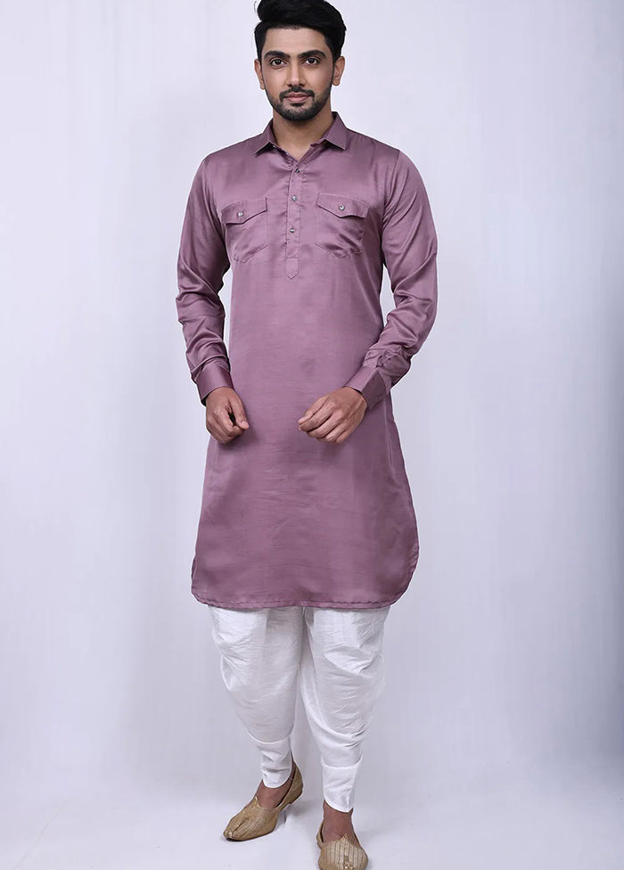 Lavender Cotton Blend Kurta And Pajama Set VDSF1802556 - Indian Silk House Agencies