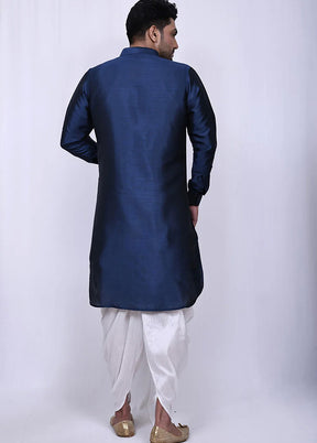 Navy Blue Cotton Blend Kurta And Pajama Set VDSF1802557 - Indian Silk House Agencies