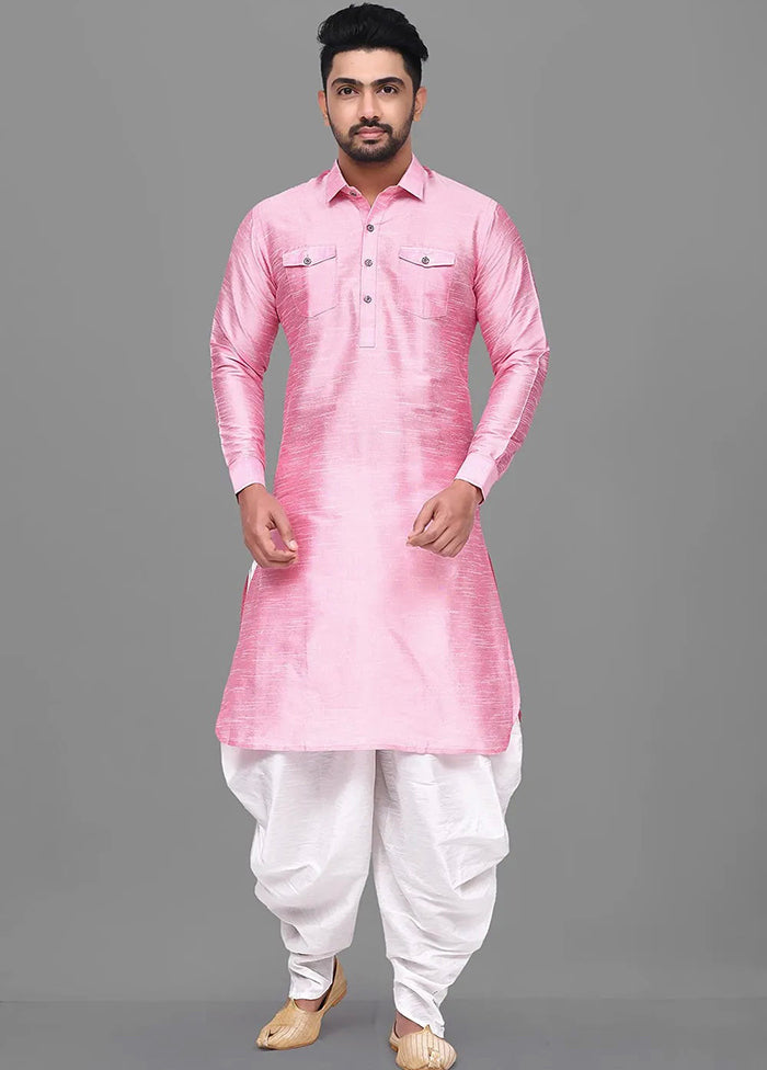 Pink Silk Kurta And Pajama Set VDSF1802560 - Indian Silk House Agencies