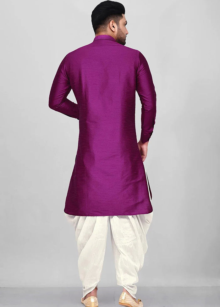 Purple Silk Kurta And Pajama Set VDSF1802561 - Indian Silk House Agencies