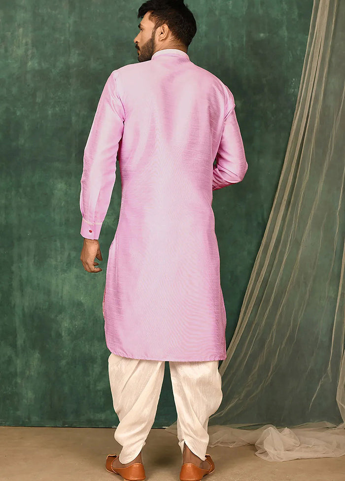 Pink Satin Suiting Kurta And Pajama Set VDSF1802571 - Indian Silk House Agencies