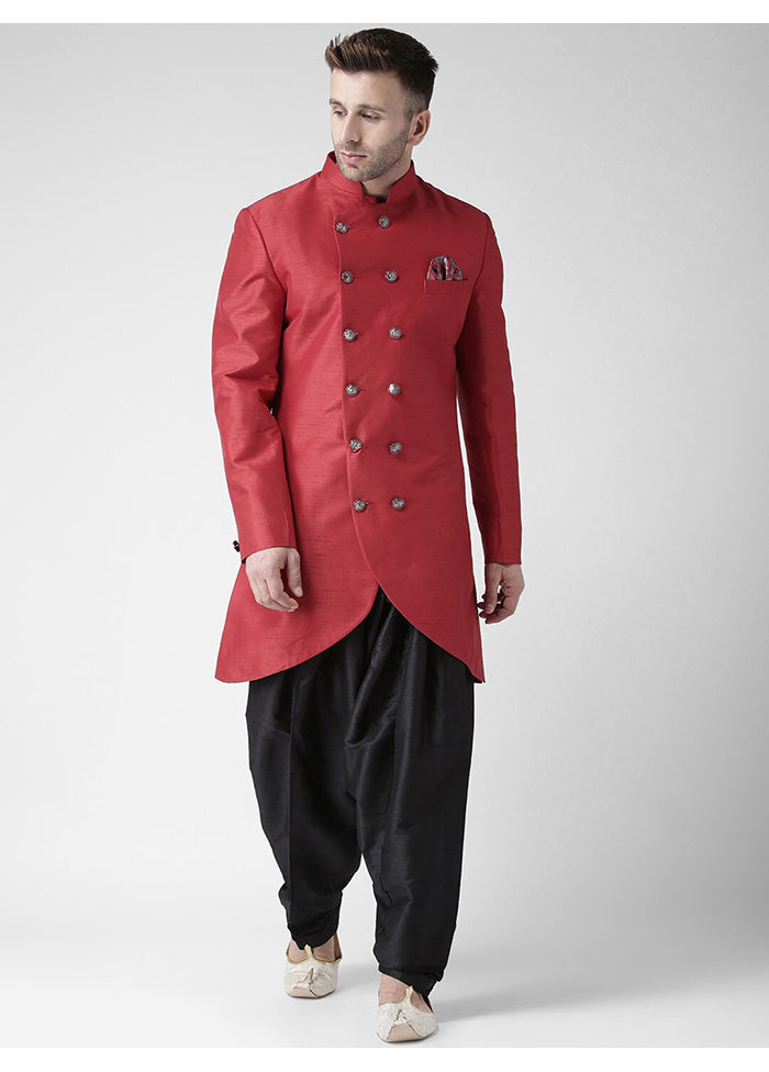 Black Suiting Kurta And Pajama Set VDSF1802283 - Indian Silk House Agencies