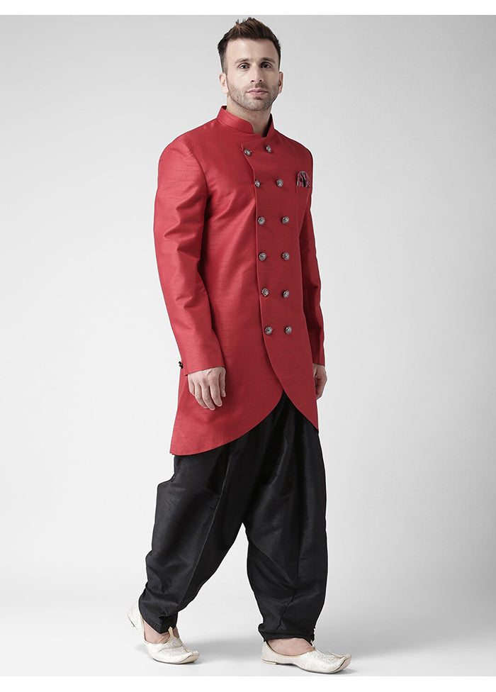 Black Suiting Kurta And Pajama Set VDSF1802283 - Indian Silk House Agencies