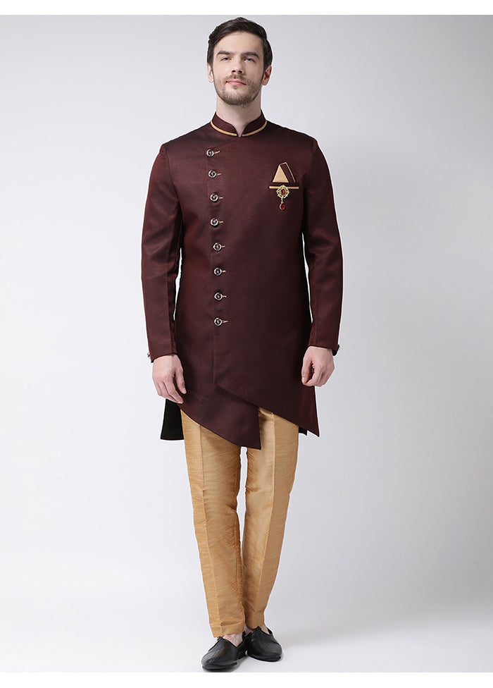 Gold Suiting Kurta And Pajama Set VDSF1802286 - Indian Silk House Agencies