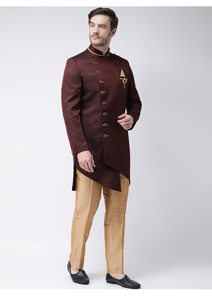 Gold Suiting Kurta And Pajama Set VDSF1802286 - Indian Silk House Agencies