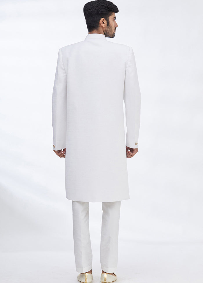 White Suiting Kurta And Pajama Set VDSF1802287 - Indian Silk House Agencies