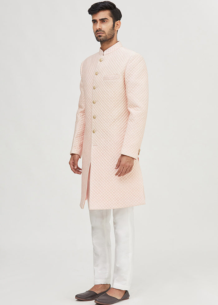 Peach Silk Kurta And Pajama Set VDSF1802295 - Indian Silk House Agencies