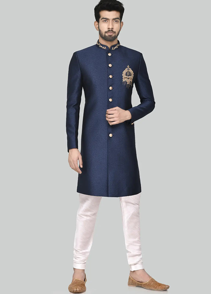 Navy Blue Rayon Kurta And Pajama Set VDSF1802309 - Indian Silk House Agencies