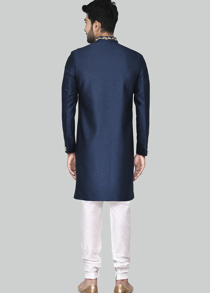 Navy Blue Rayon Kurta And Pajama Set VDSF1802309 - Indian Silk House Agencies