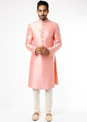 Pink Silk Kurta And Pajama Set VDSF1802318 - Indian Silk House Agencies