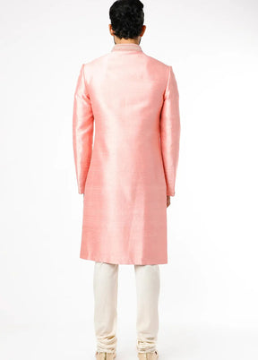 Pink Silk Kurta And Pajama Set VDSF1802318 - Indian Silk House Agencies