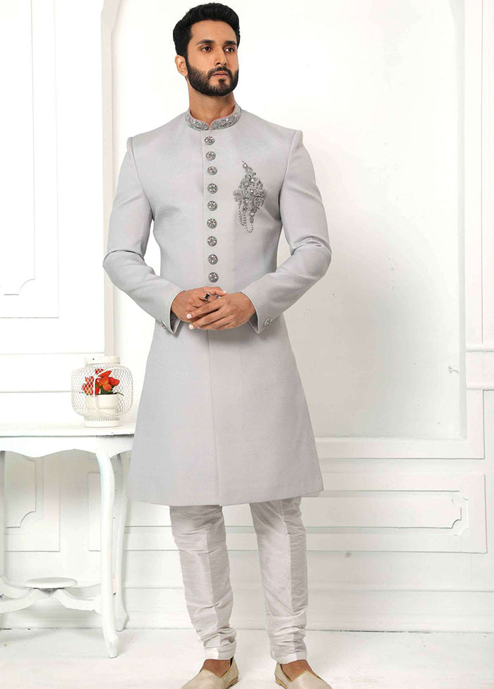 Grey Rayon Kurta And Pajama Set VDSF1802350 - Indian Silk House Agencies