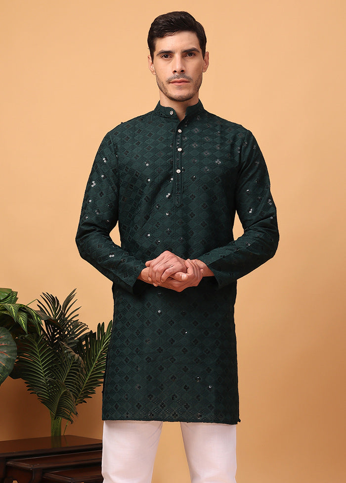 2 Pc Olive Green Viscose Kurta Pajama Set