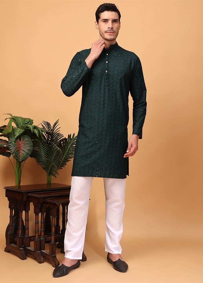 2 Pc Green Viscose Kurta Pajama Set