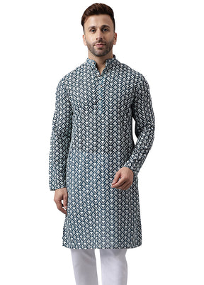 Green Silk Embroidered Kurta