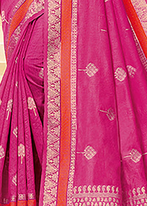 Pink Spun Silk Saree With Blouse Piece - Indian Silk House Agencies