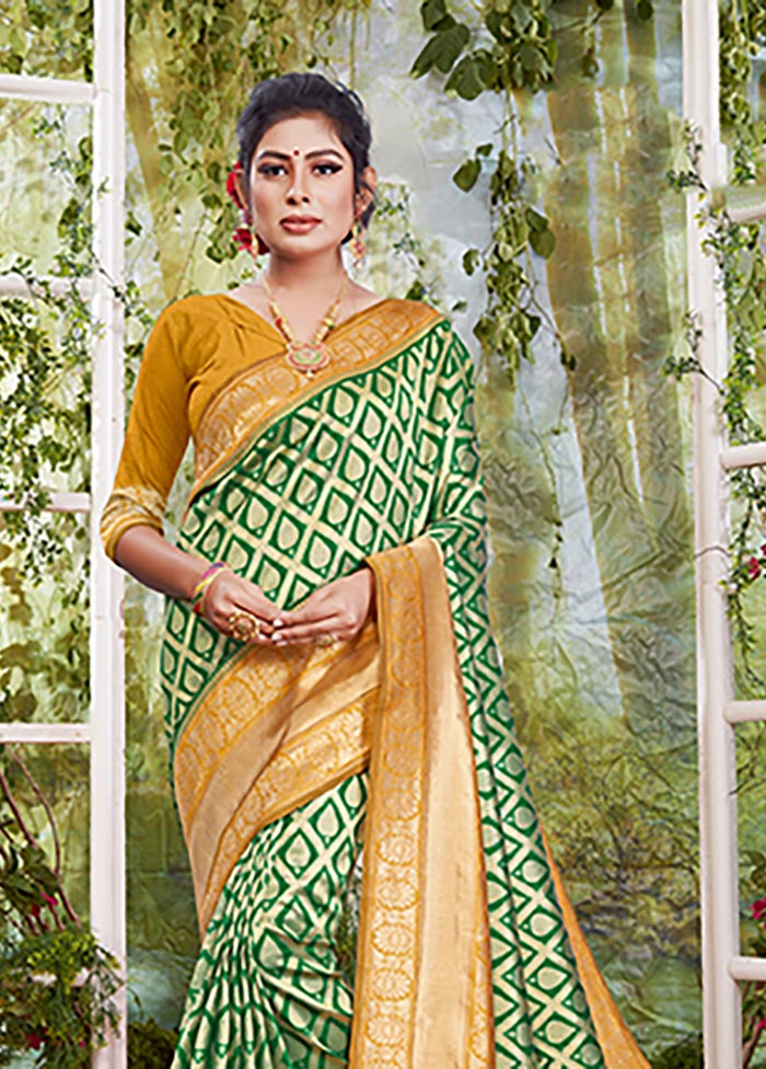 Gold Spun Silk Saree With Blouse Piece - Indian Silk House Agencies