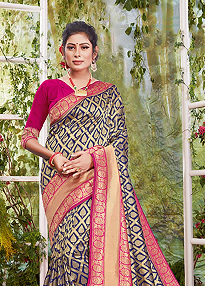 Pink Spun Silk Saree With Blouse Piece - Indian Silk House Agencies