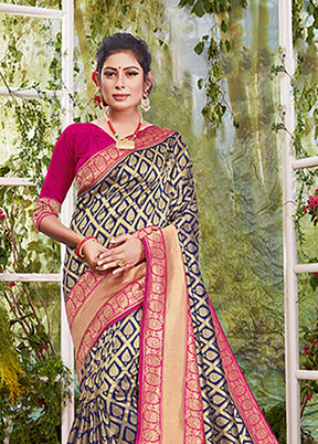 Pink Spun Silk Saree With Blouse Piece - Indian Silk House Agencies