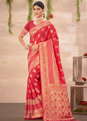 Pink Spun Silk Saree With Blouse Piece - Indian Silk House Agencies