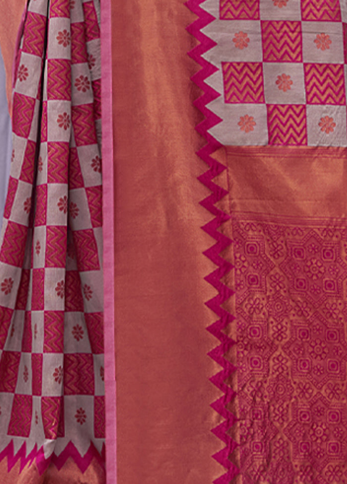 Pink Cotton Saree With Blouse Piece - Indian Silk House Agencies