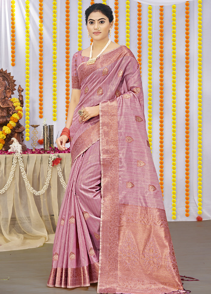 Pink Organza Saree With Blouse Piece - Indian Silk House Agencies