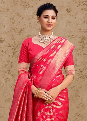 Pink Spun Silk Saree With Blouse Piece - Indian Silk House Agencies