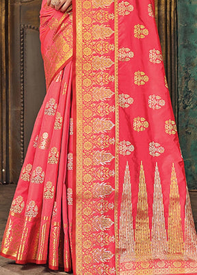 Pink Spun Silk Saree With Blouse Piece - Indian Silk House Agencies