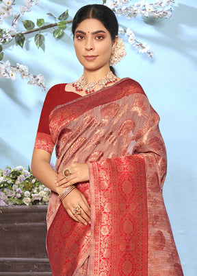 Pink Cotton Saree With Blouse Piece - Indian Silk House Agencies