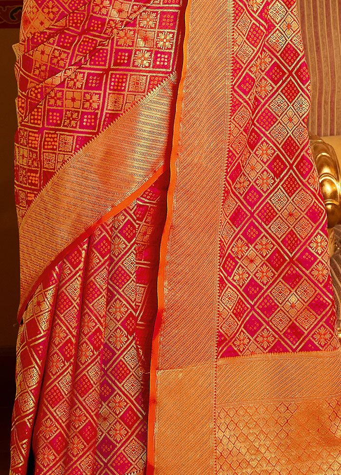 Red Spun Silk Saree With Blouse Piece - Indian Silk House Agencies