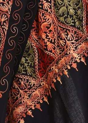 Black Acro Wool Matka Shawl - Indian Silk House Agencies