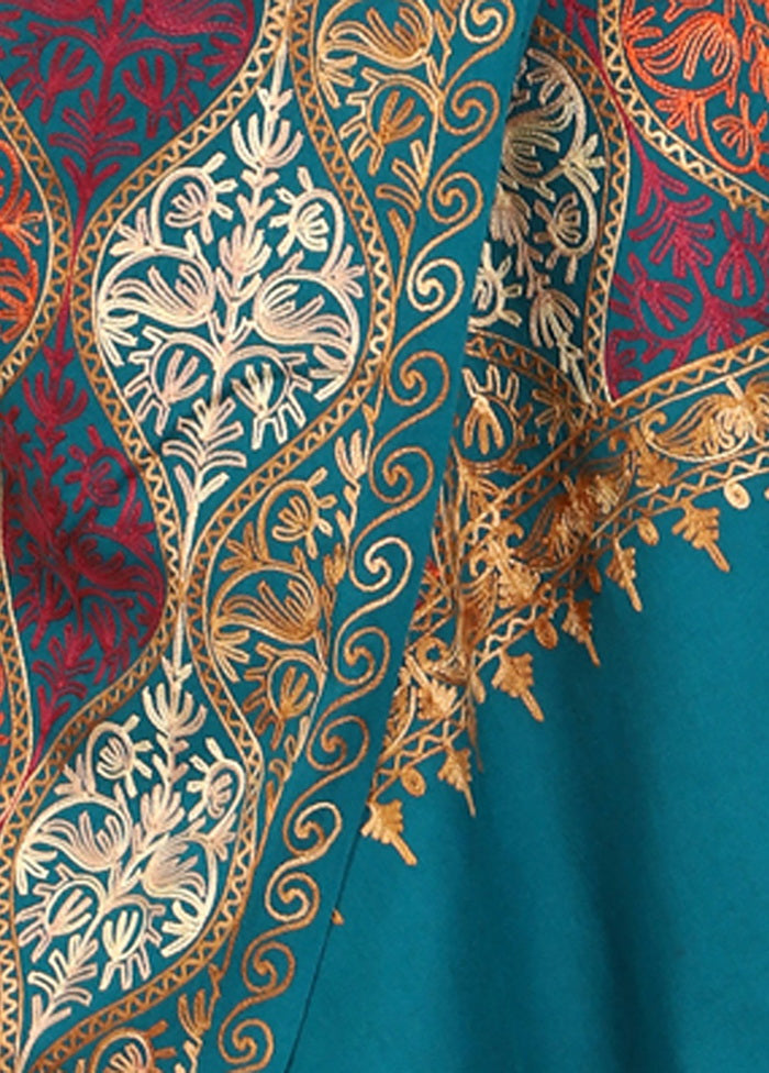 Green Acro Wool Matka Shawl - Indian Silk House Agencies