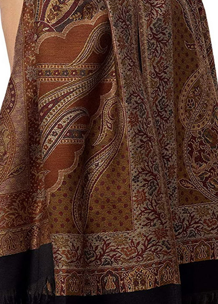 Brown Poly Wool Kani Shawl - Indian Silk House Agencies