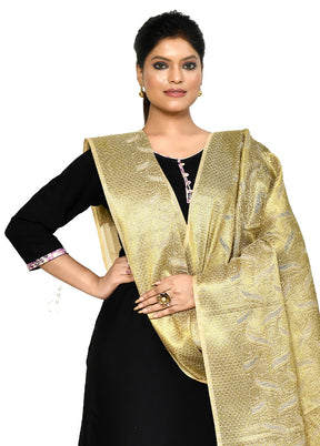 Beige Cotton Silk Zari Work Dupatta