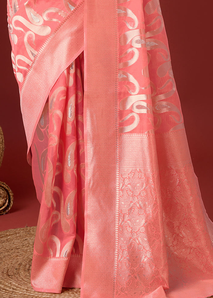 Pink Cotton Saree With Blouse Piece - Indian Silk House Agencies