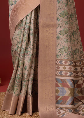 Brown Cotton Saree With Blouse Piece - Indian Silk House Agencies