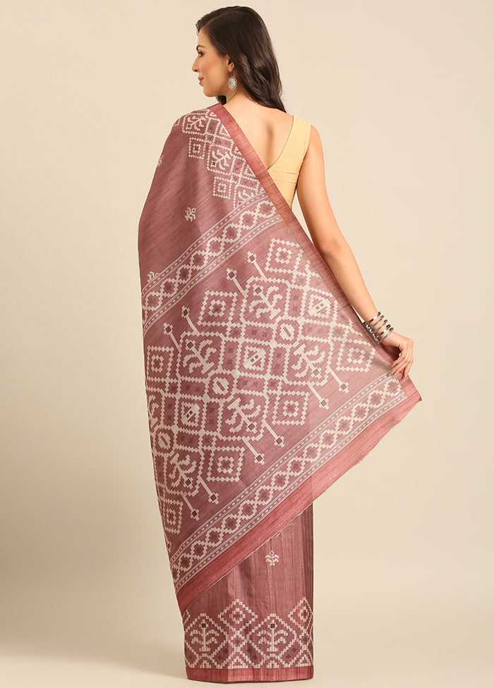 Burgundy Cotton Saree With Blouse Piece