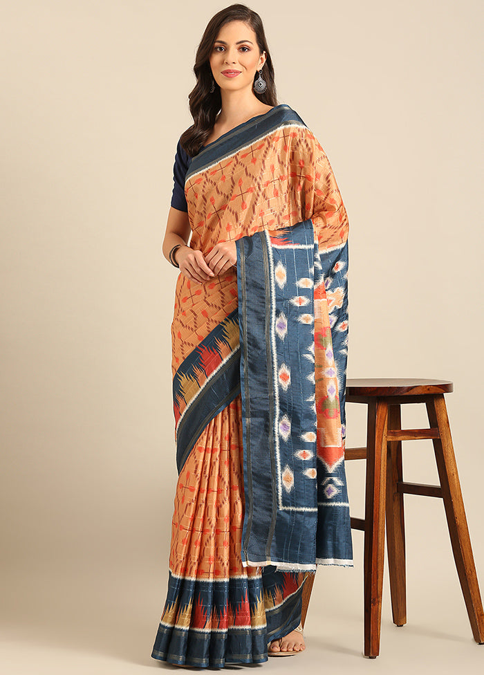 Mustard Cotton Saree With Blouse Piece