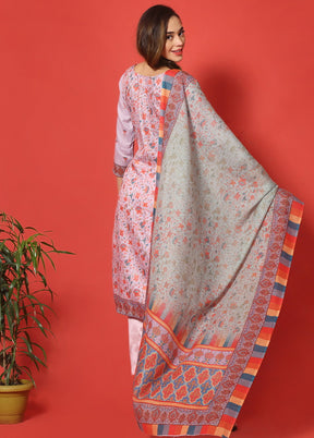 3 Pc Mauve Cotton Floral Print Unstitched Salwar Suit VDSL07122026 - Indian Silk House Agencies