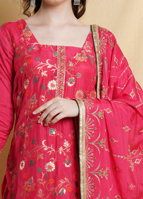 3 Pc Pink Unstitched Santoon Suit Set