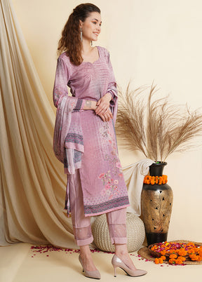 3 Pc Pink Unstitched Suit Set VDSL100040825 - Indian Silk House Agencies