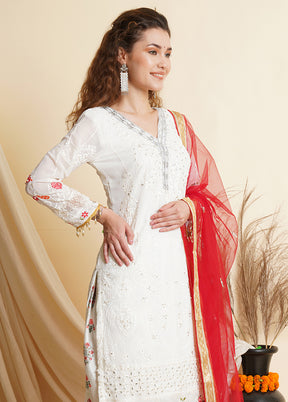 3 Pc White Unstitched Santoon Suit Set