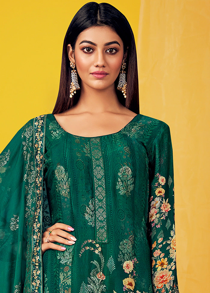 3 Pc Green Unstitched Georgette Suit Set With Dupatta VDSL269224 - Indian Silk House Agencies