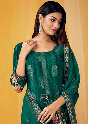 3 Pc Green Unstitched Georgette Suit Set With Dupatta VDSL269224 - Indian Silk House Agencies