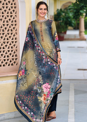 3 Pc Multicolor Unstitched Suit Set With Dupatta VDSL812222 - Indian Silk House Agencies
